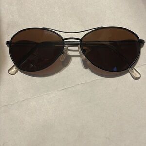 Men's Black Metal Frame Sunglasses with Brown Lenses